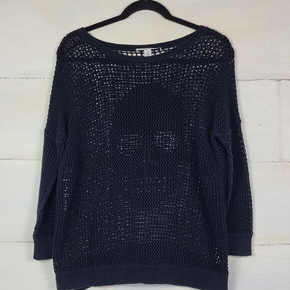 Cotton by Autumn Cashmere Women's Black Knit Sweater with scull. Size XS - Picture 1 of 5